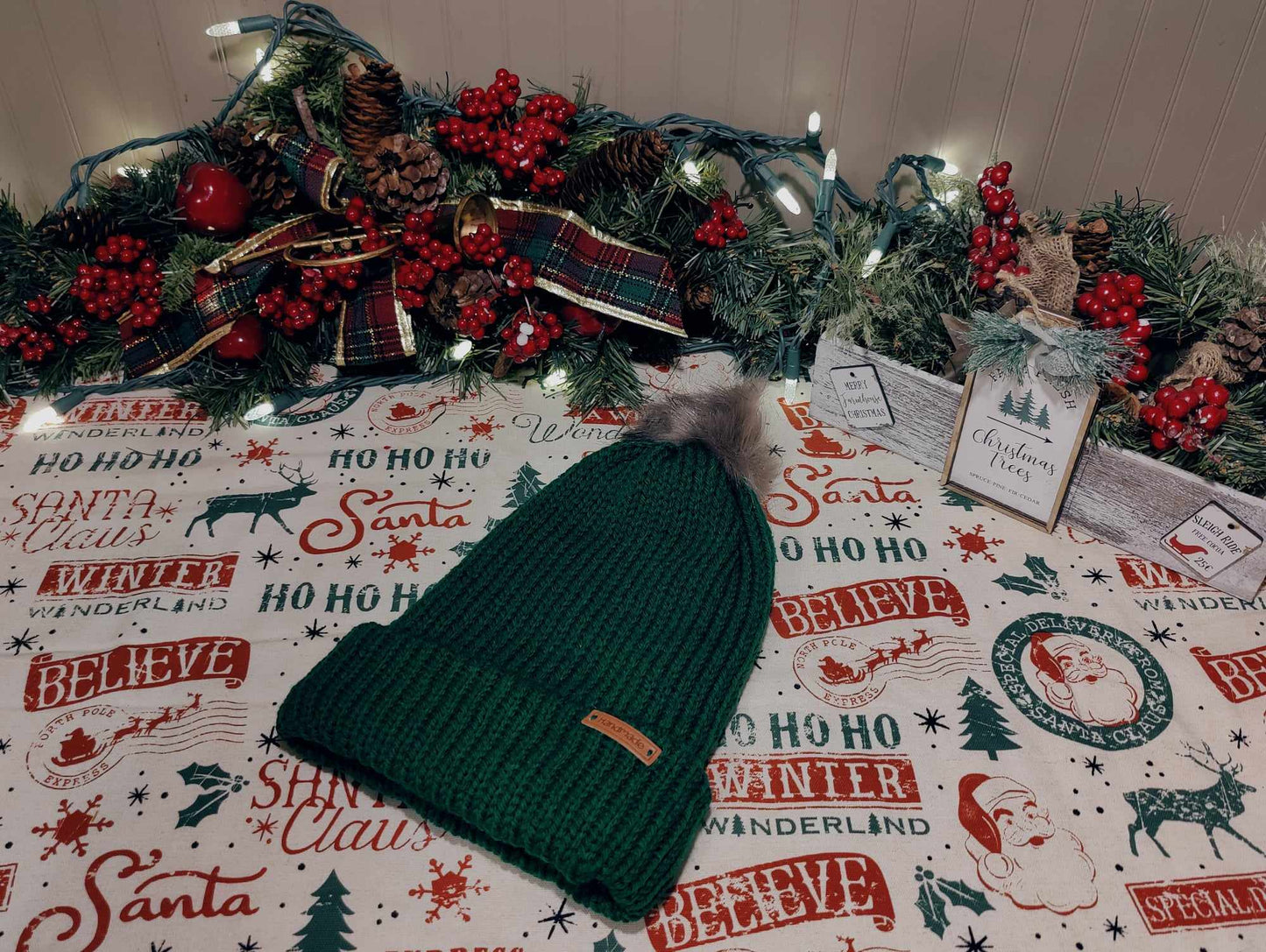 Enchanted Forest Knit Hat with Luxe Pom-Pom